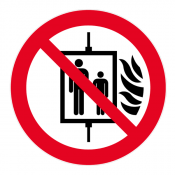 Panneau interdiction d'utiliser l'ascenseur en cas d'incendie