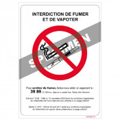 Panneau Interdiction de Fumer et de Vapoter – Signalisation Santé Sécurité – Résistant Intérieur/Ext