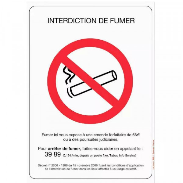 Panneau Interdiction de Fumer et de Vapoter  Signalisation Sant Scurit   Rsistant Intrieur/Ext | Achatmat