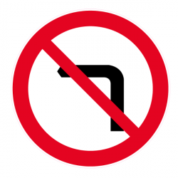 Panneau interdiction de tourner à gauche