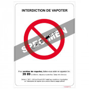 Panneau Interdiction de Vapoter – Signalisation Sécurité Santé – Résistant Intérieur/Extérieur