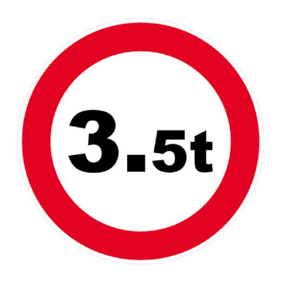 Panneau Interdit aux 3,5 Tonnes – Signalisation Sécurité – Plastique Rigide Anti-UV