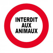Panneau Interdit aux Animaux – Signalisation Hygiène – Plastique Rigide Anti-UV