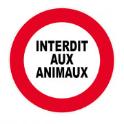 Panneau Interdit aux Animaux – Signalisation Hygiène – Plastique Rigide Anti-UV