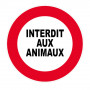 Panneau Interdit aux Animaux – Signalisation Hygiène – Plastique Rigide Anti-UV