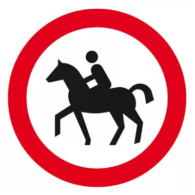 Panneau Interdit aux Cavaliers – Signalisation Sécurité – Conforme ISO 7010
