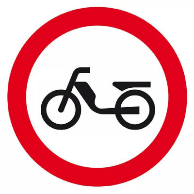 Panneau Interdit aux Cyclomoteurs – Signalisation Sécurité – Conforme ISO 7010