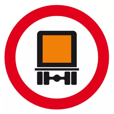 Panneau Interdit aux Matières Dangereuses – Sécurité Routière – Conforme ISO 7010