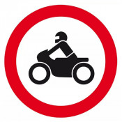 Panneau Interdit aux Motos – Sécurité Routière – Conforme Norme ISO 7010