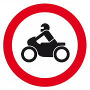 Panneau Interdit aux Motos – Sécurité Routière – Conforme Norme ISO 7010