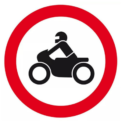 Panneau Interdit aux Motos – Sécurité Routière – Conforme Norme ISO 7010