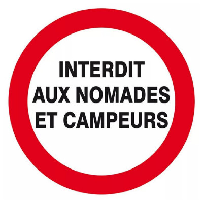 Panneau Interdit aux Nomades et Campeurs – Sécurité Site – Conforme ISO 7010
