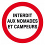Panneau Interdit aux Nomades et Campeurs – Sécurité Site – Conforme ISO 7010