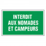 Panneau Interdit aux Nomades et Campeurs – Signalisation Clair et Durable – Résistant Intérieur Exté