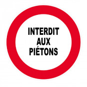 Panneau Interdit aux Piétons – Signalisation Sécurité Site – Plastique Rigide Anti-UV