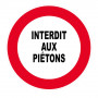 Panneau Interdit aux Piétons – Signalisation Sécurité Site – Plastique Rigide Anti-UV