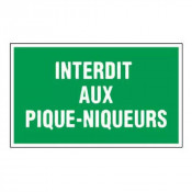 Panneau Interdit aux Pique-Niqueurs – Signalisation Interdiction Claire – Résistant Intérieur Extéri