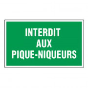 Panneau Interdit aux Pique-Niqueurs – Signalisation Interdiction Claire – Résistant Intérieur Extéri