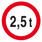 Panneau Interdit aux Plus de 2,5 Tonnes – Sécurité – Conforme ISO 7010