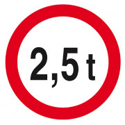 Panneau Interdit aux Plus de 2,5 Tonnes – Sécurité – Conforme ISO 7010
