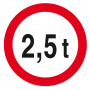 Panneau Interdit aux Plus de 2,5 Tonnes – Sécurité – Conforme ISO 7010