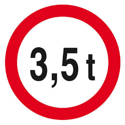 Panneau Interdit aux Plus de 3,5 Tonnes – Sécurité Routière – Conforme ISO 7010