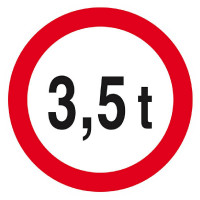 Panneau Interdit aux Plus de 3,5 Tonnes – Sécurité Routière – Conforme ISO 7010 Panneau Interdit aux Plus de 3,5 Tonnes – Sécurité Routière – Conforme ISO 7010