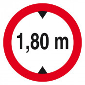 Panneau Interdit aux Véhicules >1,80 m – Sécurité Parking – Conforme ISO 7010
