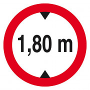 Panneau Interdit aux Véhicules >1,80 m – Sécurité Parking – Conforme ISO 7010