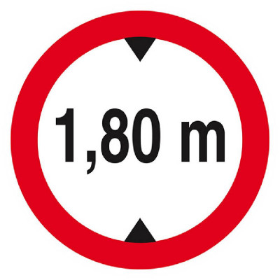 Panneau Interdit aux Véhicules >1,80 m – Sécurité Parking – Conforme ISO 7010