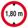 Panneau Interdit aux Véhicules >1,80 m – Sécurité Parking – Conforme ISO 7010