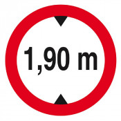 Panneau Interdit aux Véhicules >1,90 m – Sécurité Parking – Conforme ISO 7010