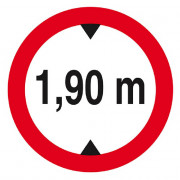Panneau Interdit aux Véhicules >1,90 m – Sécurité Parking – Conforme ISO 7010