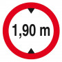 Panneau Interdit aux Véhicules >1,90 m – Sécurité Parking – Conforme ISO 7010