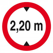 Panneau Interdit aux Véhicules >2,20 m – Sécurité Parking – Conforme ISO 7010