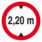 Panneau Interdit aux Véhicules >2,20 m – Sécurité Parking – Conforme ISO 7010
