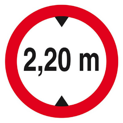 Panneau Interdit aux Véhicules >2,20 m – Sécurité Parking – Conforme ISO 7010