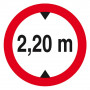 Panneau Interdit aux Véhicules >2,20 m – Sécurité Parking – Conforme ISO 7010