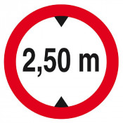 Panneau Interdit aux Véhicules >2,50 m – Sécurité Routière – Conforme ISO 7010