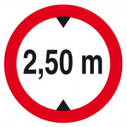 Panneau Interdit aux Véhicules >2,50 m – Sécurité Routière – Conforme ISO 7010