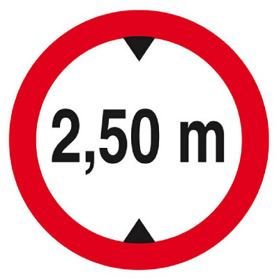 Panneau Interdit aux Véhicules >2,50 m – Sécurité Routière – Conforme ISO 7010