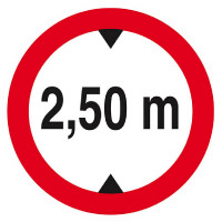 Panneau Interdit aux Véhicules >2,50 m – Sécurité Routière – Conforme ISO 7010 Panneau Interdit aux Véhicules >2,50 m – Sécurité Routière – Conforme ISO 7010