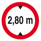 Panneau Interdit aux Véhicules >2,80 m – Sécurité Routière – Conforme ISO 7010