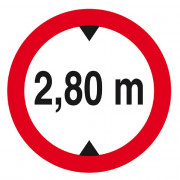 Panneau Interdit aux Véhicules >2,80 m – Sécurité Routière – Conforme ISO 7010