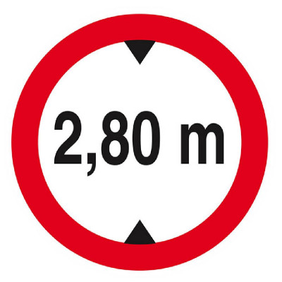 Panneau Interdit aux Véhicules >2,80 m – Sécurité Routière – Conforme ISO 7010