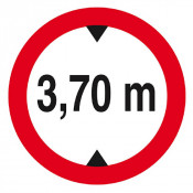 Panneau Interdit aux Véhicules >3,70 m – Sécurité Routière – Conforme ISO 7010
