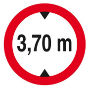 Panneau Interdit aux Véhicules >3,70 m – Sécurité Routière – Conforme ISO 7010