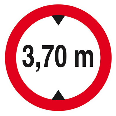 Panneau Interdit aux Véhicules >3,70 m – Sécurité Routière – Conforme ISO 7010
