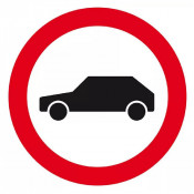 Panneau Interdit aux Véhicules – Accès Restreint – Conforme Norme ISO 7010