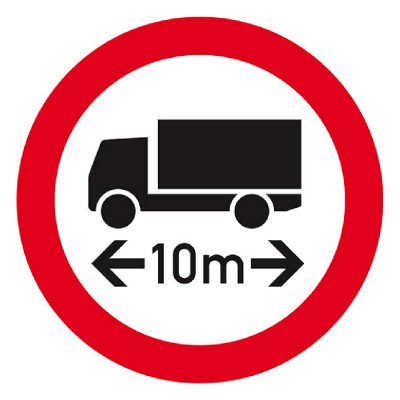 Panneau Interdit aux Véhicules de Plus de 10 m – Sécurité – Conforme ISO 7010